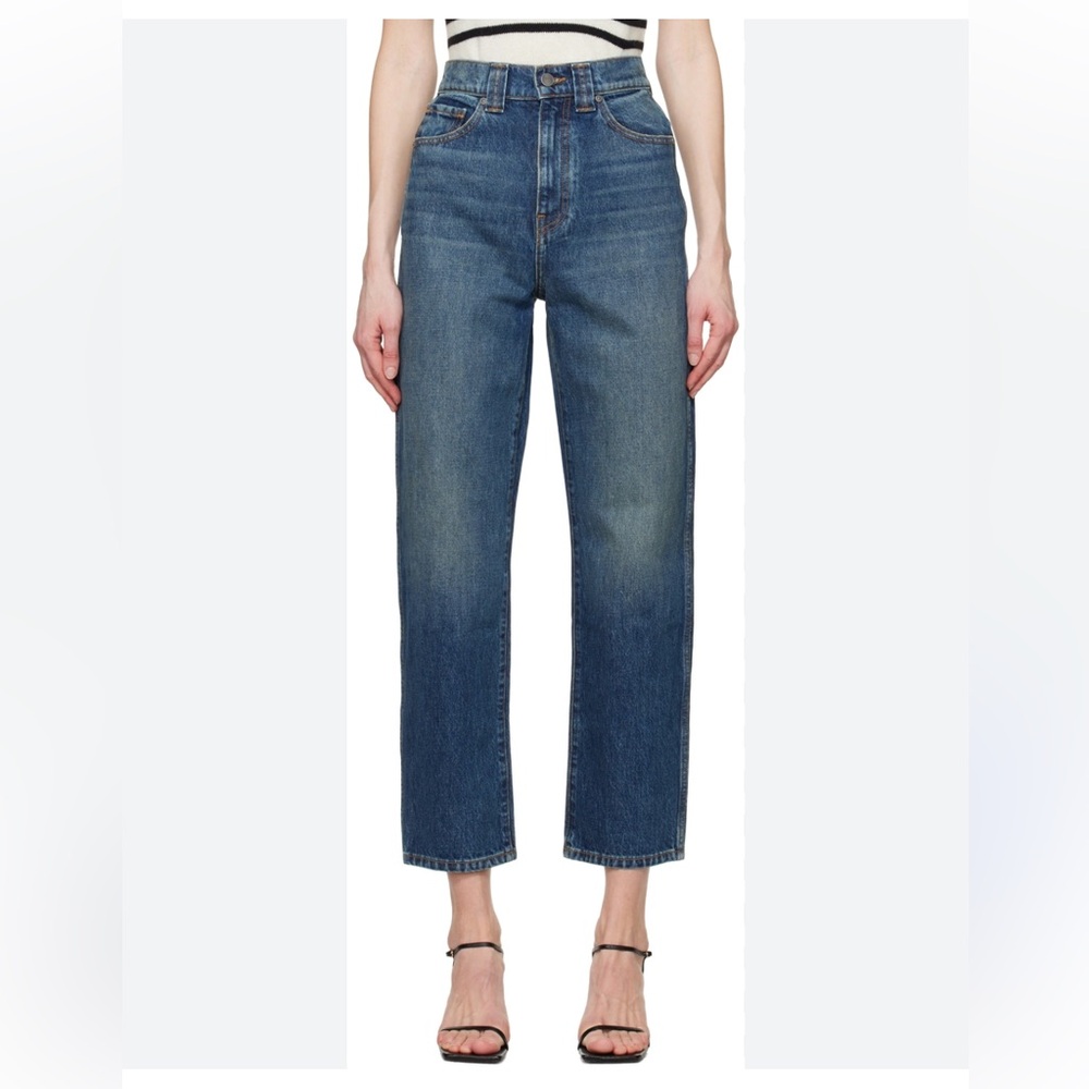 KHAITE “Shalbi” Relaxed Fit Blue denim Jeans, 29